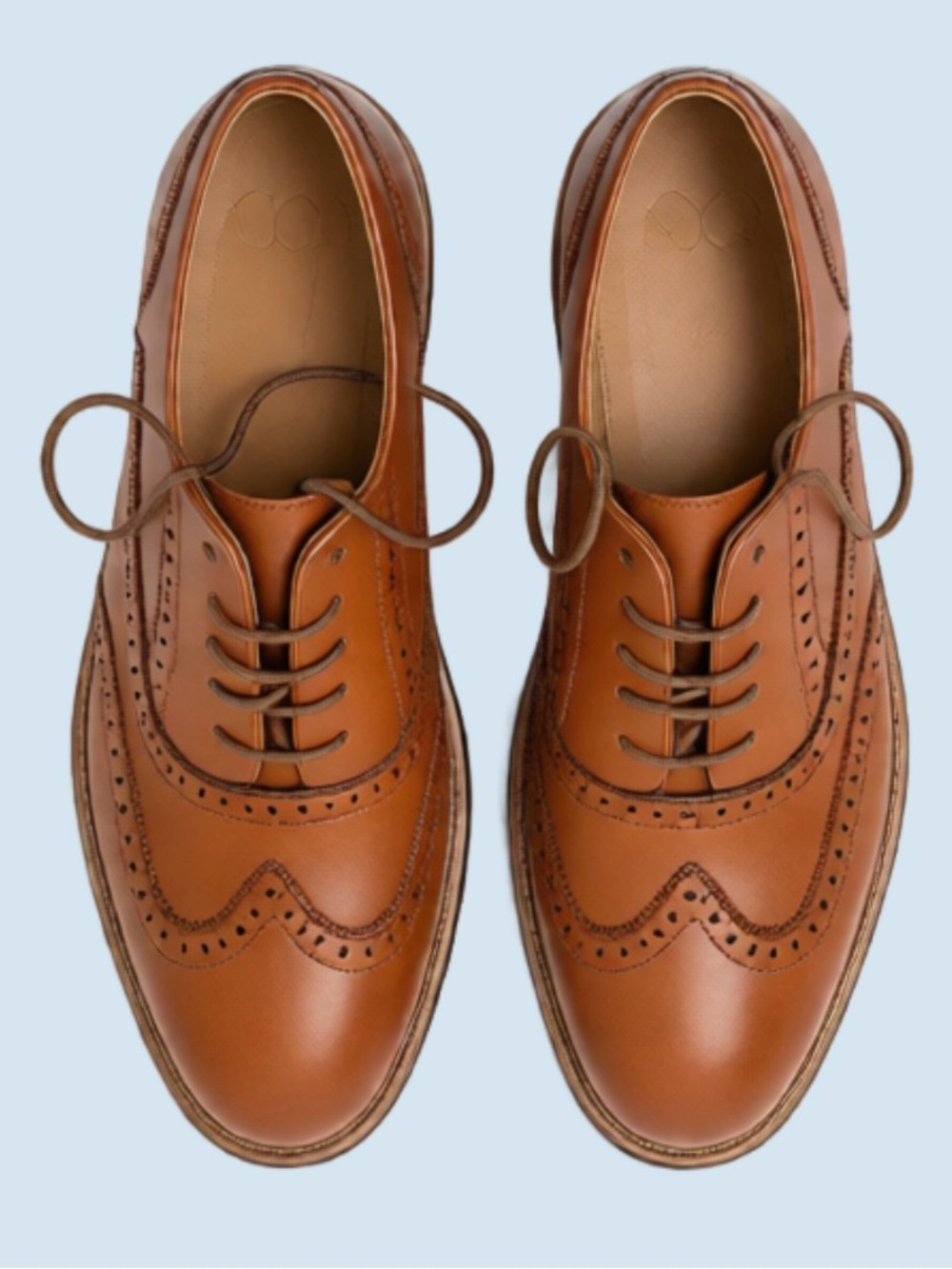 Women’s Wingtip Oxford Leather Dress Shoes - Camel